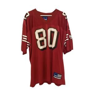 49ers Jersey Adidas Vintage NFL Jerry Rice San Francisco XL 80 Red Football bay